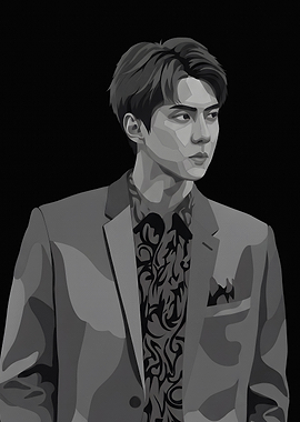 Sehun EXO Vector Portrait
