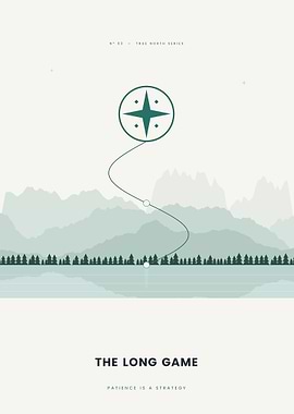 The Long Game - Minimalist Motivational Finance Wall Art