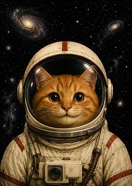 Ginger Cat Astronaut in Space