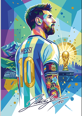 Lionel Messi WPAP Pop Art Portrait