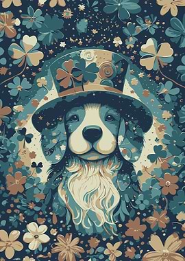 St. Patrick's Day Puppy Illustration