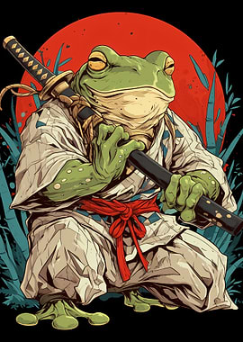 Samurai Frog Warrior with Katana