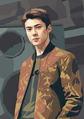 Sehun EXO Low Poly Portrait