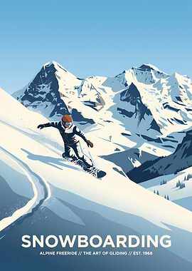 Snowboarding Alpine Freeride Poster