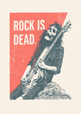 Rock Is Dead Skeleton Poster