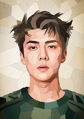 Low Poly Portrait of Sehun