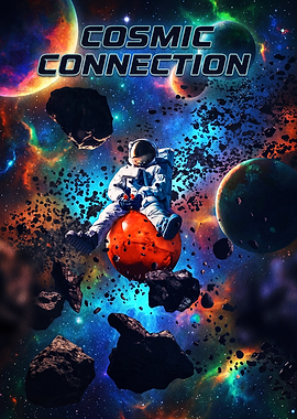 Astronaut Playing Video Game in Space