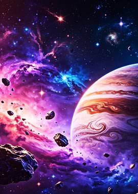 Vibrant Gas Giant in Deep Space