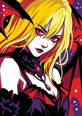 Vampire Anime Girl Pop Art Portrait