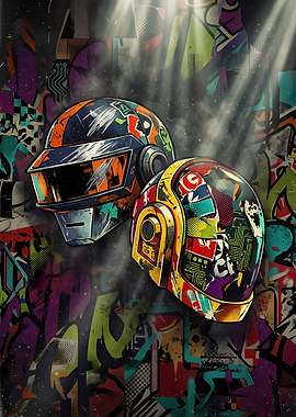 Daft Punk Graffiti Style Helmets