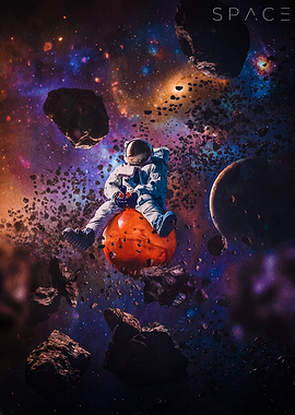 Astronaut Gaming on a Planet