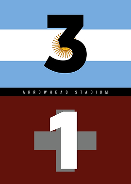 Argentina vs Switzerland Scoreboard Poster
