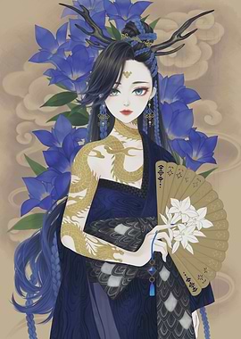 Elegant Woman with Golden Dragon Tattoo