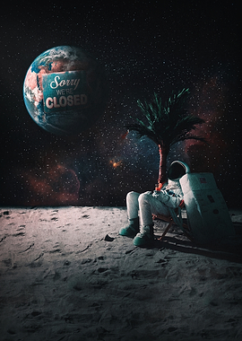 Astronaut Relaxing on the Moon