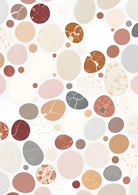 Abstract Terrazzo Pattern with Earth Tones