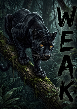 Black Panther in Jungle with Text