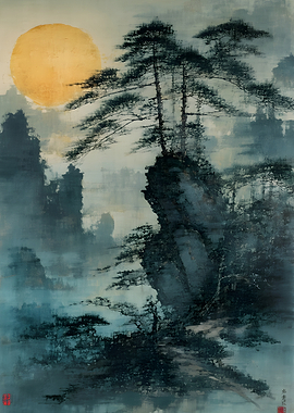 Golden Sun Over Misty Mountains