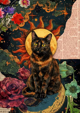 Celestial Tortoiseshell Cat Art
