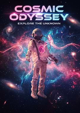 Cosmic Odyssey Space Exploration Poster