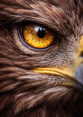 Extreme Close-up of Golden Eagle Eye