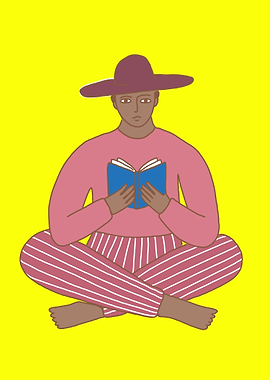 Person Reading Book Illustration
