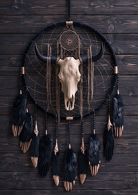 Bull Skull Dreamcatcher