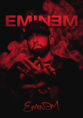 Eminem Red Smoke Portrait Poster