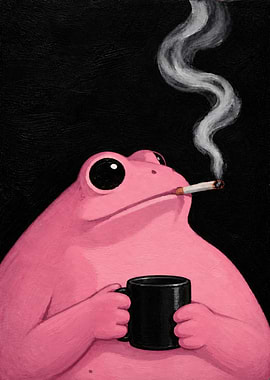 Pink Frog Smoking
