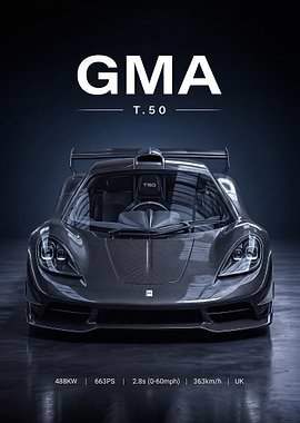 sleek GMA T.50 Carbon Fiber Supercar poster