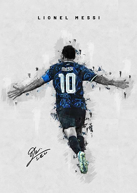 Lionel Messi Artistic Soccer Poster