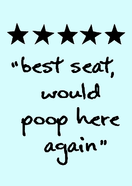 Funny Bathroom Five Star Review Sign