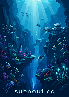 Subnautica Underwater Exploration Poster
