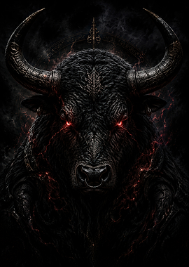 Dark Demonic Bull Portrait