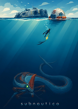 Subnautica Reaper Leviathan Underwater Scene
