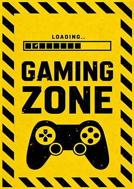 Gaming Zone Warning Sign Poster
