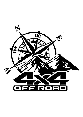 4x4 Off Road Compass Mountain Decal