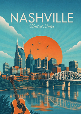 Nashville Tennessee Travel Poster