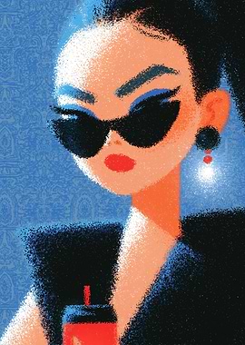 Stylish Woman with Sunglasses Illustration