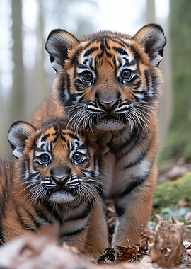 Two Adorable Tiger Cubs