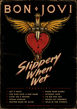 Bon Jovi Slippery When Wet Poster