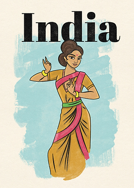 India Travel Poster Illustration