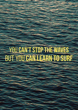 Inspirational Quote Over Ocean Waves