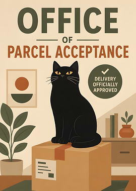 Office of Parcel Acceptance Cat Poster