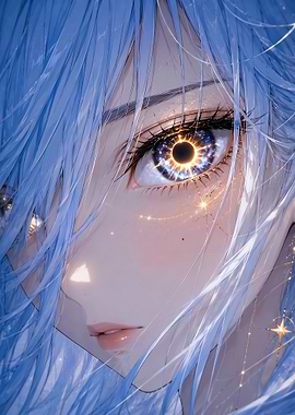 Anime Eye Eclipse Close Up Art