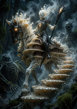 Fungal Necromancer Riding Mycelium Steed