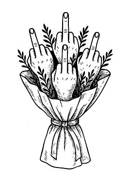 Bouquet of Middle Fingers Illustration
