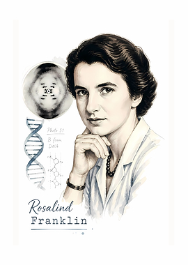Rosalind Franklin Scientific Portrait Illustration