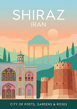 Shiraz Iran Travel Poster