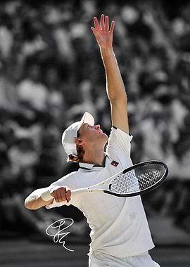 Jannik Sinner Tennis Serve Action Shot