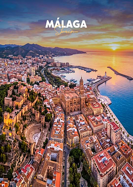 Malaga Spain Sunset